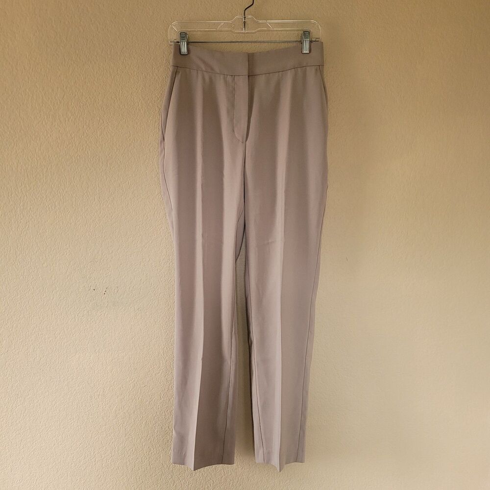 Quince Womens Crepe High-Waist Slim-Leg Ankle Pants Size 6 Beige Elastic Waist